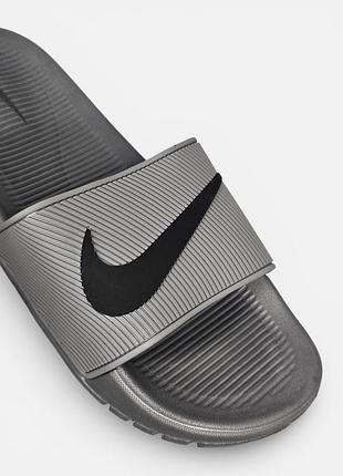 Шлепанцы nike kawa slide • grey / black 4