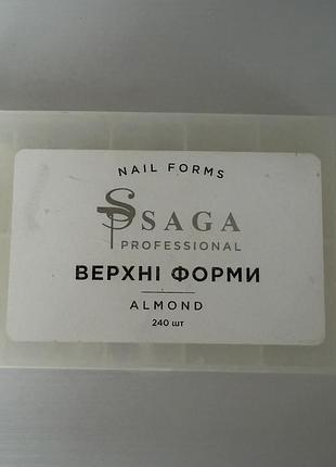 Верхні форми для нарощування нігтів saga professional almond