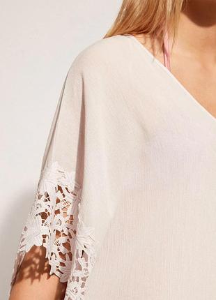 Пляжное платье-туника calzedonia с кружевом макраме, размер s-m (оригинал)