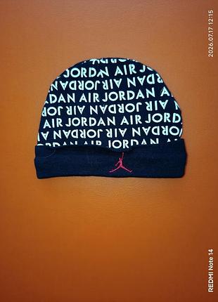 Шапка jordan air / фирменная шапка бини джордан (оригинал), размер 0-6 месяцев