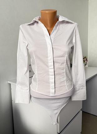 Жіноча біла сорочка-боді zara slim fit, розмір s