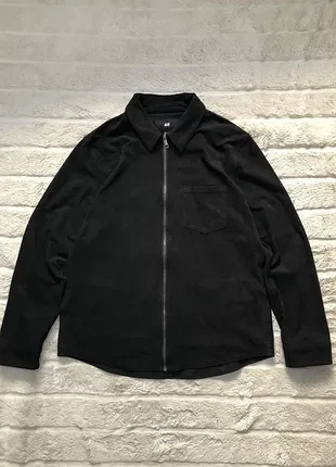 H&m (l) overshirt мужской овершот рубашка зип на молнии с воротником