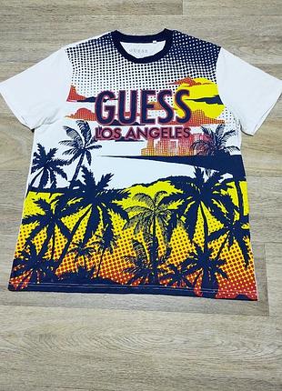Чоловіча футболка guess los angeles з принтом, розмір xl, 100% бавовна, оригінал