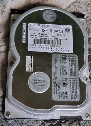 Неробочий ide hdd 3.5 10.2 гб fujitsu 5400 жорсткий диск mpg3102at сигейт ata pata