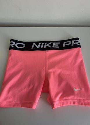 Рожеві неонові шорти nike pro dri-fit (xs/s / ) яскраві велосипедки найк про