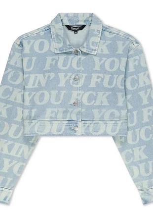 Куртка ripndip fuckin fuck cropped denim jack rndfal24w01 s