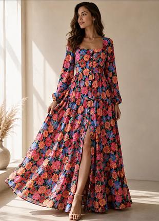 Довге плаття сукня на гудзиках в квітковий принт нове myleene klass 12 40 m