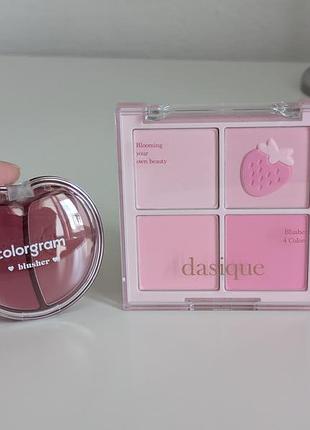 Палетка румян dasique blending mood cheek, дуо румян colorgram tintin dory duo blusher