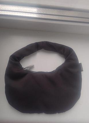 Трендова сумка-півмісяць (crescent bag) mac чорна