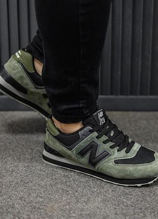 Чоловічі кросівки new balance 574 green black / smb+ 🔗