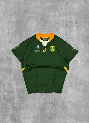 Регбійка asics south africa rugby оригінал зелена джерсі збірна пар регбі