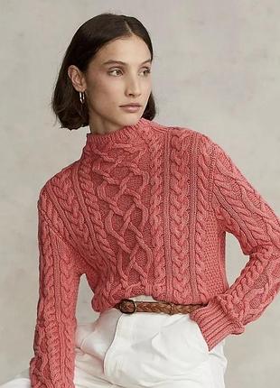Бавовняний вʼязаний светр ralph lauren у коси
