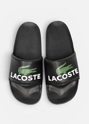 Шлепанцы lacoste slides • black / white