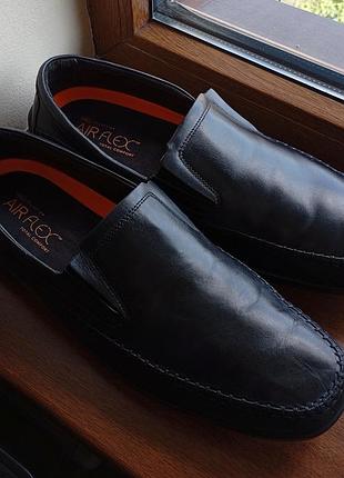 Чоловічі шкіряні мокасини marks & spencer airflex total comfort оригінал uk 12 чорні стан ідеальний