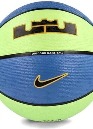 Мяч баскетбольный nike playground 2.0 8p l james deflated lime n.100.4372.395.07