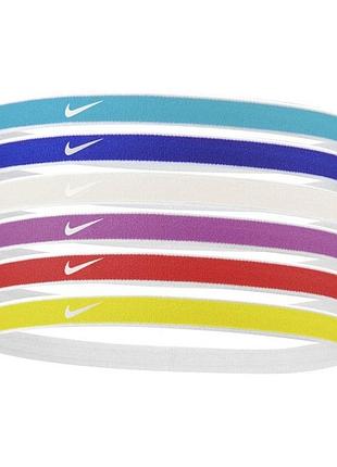 Повязка на голову nike swoosh sport headbands 6 pk tipped baltic n.100.2021.406.os