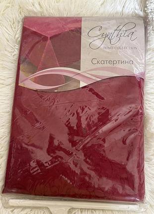 Нова бордова скатертина cynthia home collection 145х240 см (поліестер)