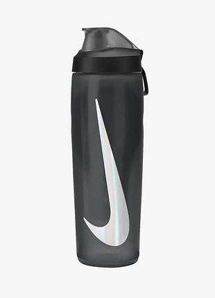 Бутылка nike refuel bottle locking lid 24 oz антрацит, черный, серебристый уни 709 мл n.100.7668.054.24