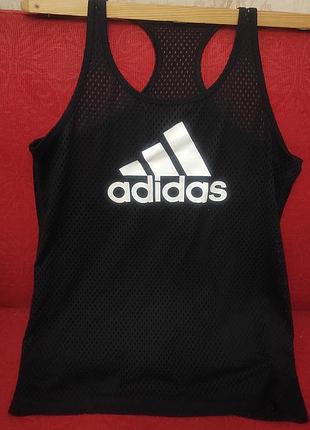Майка мужская черная спортивная сетка adidas, s-m