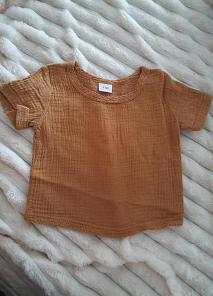 Муслиновая футболка рубашка на 3-6 месяцев
