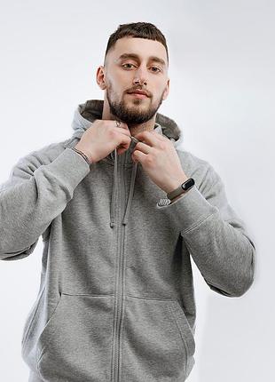 Толстовка nike m nsw club hoodie fz ft bv2648-063