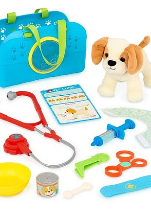 Игрушечный ветеринарный набор battat happy puppy vet set с щенком и аксессуарами