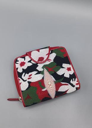 Более Шикарный кошелек женский stingray leather из натуральной кожи морского ската