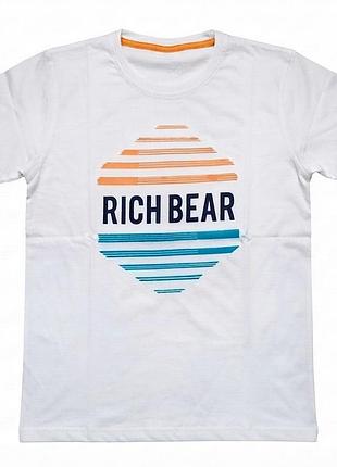 Футболка хлопковая з принтом для мужчины lidl rich bear 502920 m белый