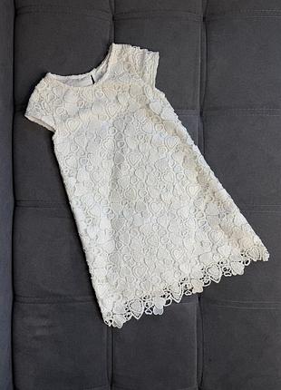 Святкова мереживна сукня h&m біла для дівчинки | 4–6 років