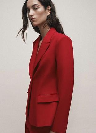 Красный шерстяной пиджак жакет hugo boss