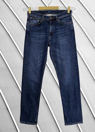 Мужские синие джинсы gant w32 l34 m l оригинал гант слим slim fit стрейчевые прямые базовые классические деним стан идеал 48 50
