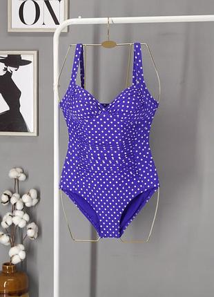 Купальник закритий "marks&amp;spencer" бузковий у горошок, uk8/eur36.