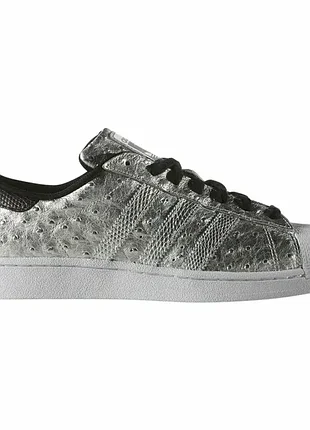 Adidas superstar silver leather (42) 26.5-27см мужские кроссовки кеды