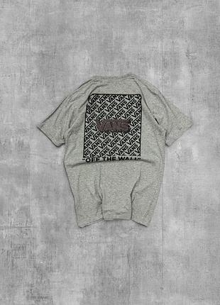 Футболка vans оригінал сіра вінтажна футболка ванс з великим принтом на спині
