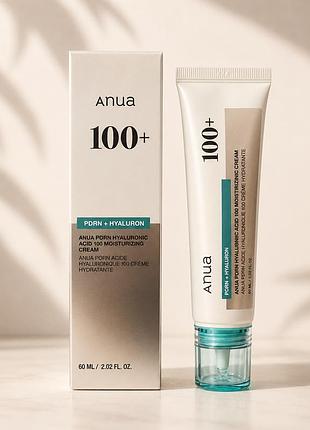 Anua 100+ pdrn + hyaluron moisturizing cream 60 мл зволожувальний крем для обличчя з pdrn та гіалуроновою кислотою