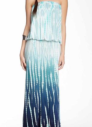 Сукня максі fabulous & broke tie-dye у бірюзово-синьому градієнті
