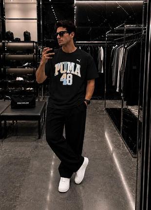Футболка puma l чорна з логотипом