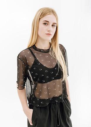 Футболка nike w nsw air aop mesh ss crop top dv8245-010