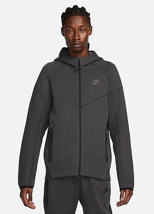 Толстовка nike m nk tch flc fz wr hoodie fb7921-060 xl