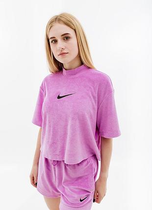 Футболка nike w nsw mock ss tee trry ms fj4894-532