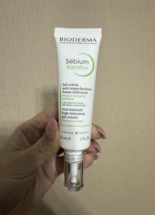 Гель-крем проти недоліків проблемноі шкіри bioderma sebium kerato+, 30 ml