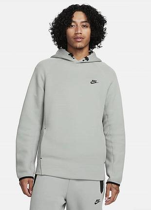 Худи nike tech fleece (серо-зеленый) fb8016-330
