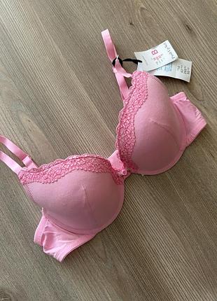 Рожевий бавовняний бюстгальтер primark