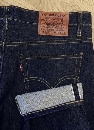 Вінтажні чоловічі джинси на селвіджі рідкісні денім levis 501 selvedge made in usa