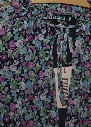 Asos шикарное шифоновое платье в мелкий цветочек! на высоких!7 фото