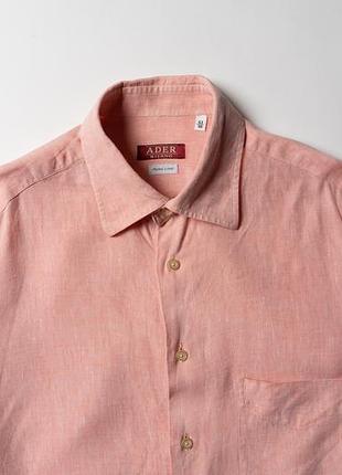 Ader milano pure lino pink linen shirt button up [smh017251]
