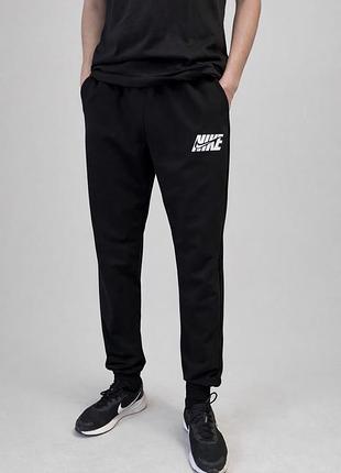 Чоловічі спортивні штани nike чорні | трикотаж двонитка | спортивні джогери весна осінь,демісезонні