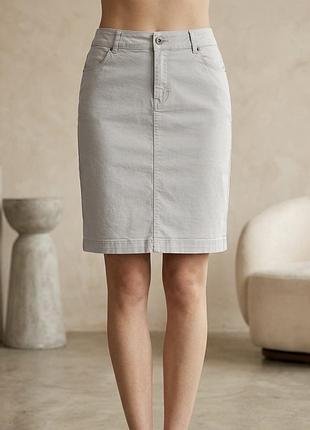 Zara basic міні коротка спідниця юбка олівець сіра джинсова базова середня посадка на весну літо облягаюча по фігурі