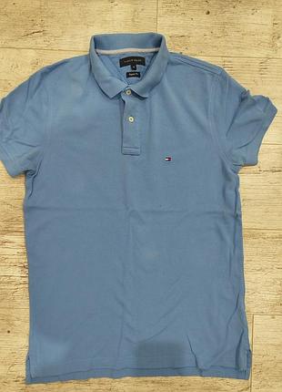 Голубая футболка поло tommy hilfiger regular fit оригинал