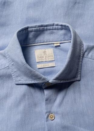 Dan john blue linen shirt button up [smh017255]